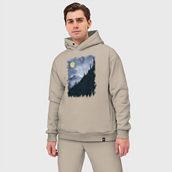 Мужской костюм оверсайз Медведи на склоне, цвет: миндальный — фото 2