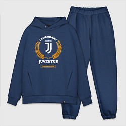 Мужской костюм оверсайз Лого Juventus и надпись Legendary Football Club, цвет: тёмно-синий