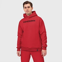 Мужской костюм оверсайз Shinedown лого, цвет: красный — фото 2