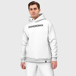 Мужской костюм оверсайз Shinedown лого, цвет: белый — фото 2