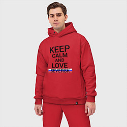 Мужской костюм оверсайз Keep calm Seversk Северск, цвет: красный — фото 2