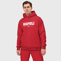 Мужской костюм оверсайз Napoli Football Club Классика, цвет: красный — фото 2