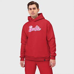 Мужской костюм оверсайз Barbie logo, цвет: красный — фото 2