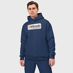 Мужской костюм оверсайз Bitcoin Accepted Here Биткоин принимается здесь, цвет: тёмно-синий — фото 2