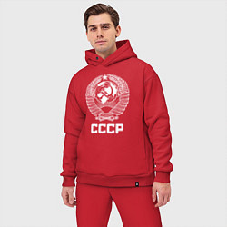 Мужской костюм оверсайз Герб СССР, цвет: красный — фото 2