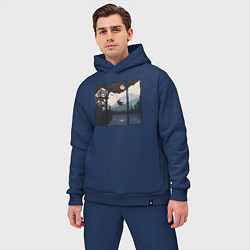 Мужской костюм оверсайз Оранжевая луна и тарзанка, цвет: тёмно-синий — фото 2