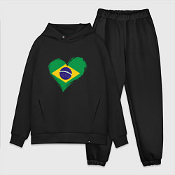 Мужской костюм оверсайз Сердце - Бразилия, цвет: черный