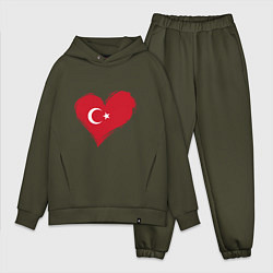 Мужской костюм оверсайз Сердце - Турция, цвет: хаки