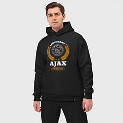 Мужской костюм оверсайз Лого Ajax и надпись legendary football club, цвет: черный — фото 2