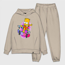 Мужской костюм оверсайз Барт Симпсон на скейтборде - Eat my shorts!