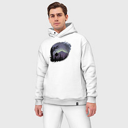 Мужской костюм оверсайз Медведь и качели, цвет: белый — фото 2