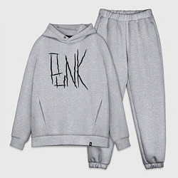 Мужской костюм оверсайз Punk надпись, цвет: меланж