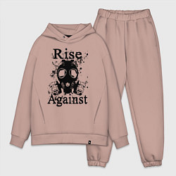 Мужской костюм оверсайз Rise Against rock, цвет: пыльно-розовый