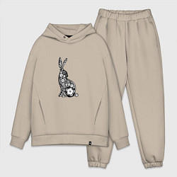 Мужской костюм оверсайз White-Black Rabbit