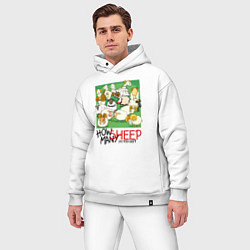 Мужской костюм оверсайз Сколько овец вы видите?, цвет: белый — фото 2