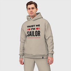 Мужской костюм оверсайз Trust me - Im sailor, цвет: миндальный — фото 2