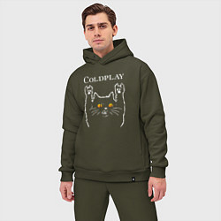Мужской костюм оверсайз Coldplay rock cat, цвет: хаки — фото 2
