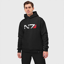 Мужской костюм оверсайз Mass Effect N7 - Logotype, цвет: черный — фото 2