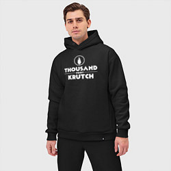Мужской костюм оверсайз Thousand Foot Krutch белое лого, цвет: черный — фото 2