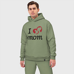 Мужской костюм оверсайз Mom - Love You, цвет: авокадо — фото 2