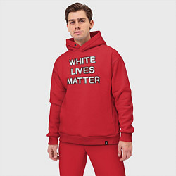 Мужской костюм оверсайз Белые жизни важны, цвет: красный — фото 2