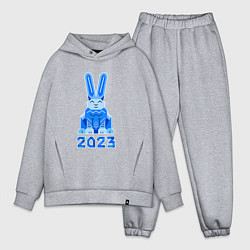 Мужской костюм оверсайз Геометрический синий кролик 2023