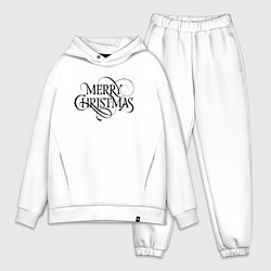 Мужской костюм оверсайз Merry Christmas happy, цвет: белый