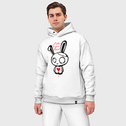 Мужской костюм оверсайз Слушай своё сердце - rabbit, цвет: белый — фото 2