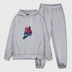 Мужской костюм оверсайз Кот верхом на кролике