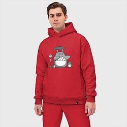 Мужской костюм оверсайз Тоторо с зонтиком, цвет: красный — фото 2