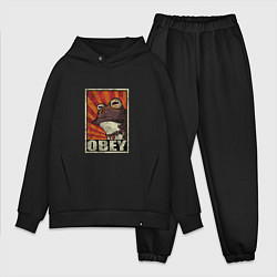 Мужской костюм оверсайз Obey frog, цвет: черный