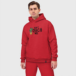 Мужской костюм оверсайз Dont touch me - кактус, цвет: красный — фото 2