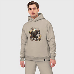 Мужской костюм оверсайз Фантастический робот, цвет: миндальный — фото 2