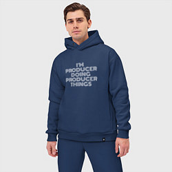 Мужской костюм оверсайз Im producer doing producer things, цвет: тёмно-синий — фото 2