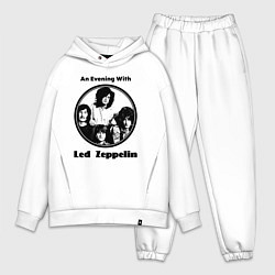 Мужской костюм оверсайз Led Zeppelin retro, цвет: белый