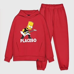 Мужской костюм оверсайз Placebo Барт Симпсон рокер, цвет: красный