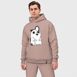 Мужской костюм оверсайз Милый Почита бензопила, цвет: пыльно-розовый — фото 2