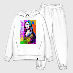 Мужской костюм оверсайз Mona Lisa - Gioconda - pop art, цвет: белый