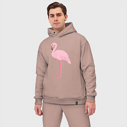 Мужской костюм оверсайз Фламинго розовый, цвет: пыльно-розовый — фото 2
