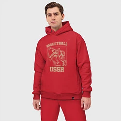 Мужской костюм оверсайз Баскетбол СССР советский спорт, цвет: красный — фото 2