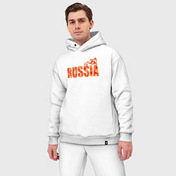 Мужской костюм оверсайз Russia: в стиле хохлома, цвет: белый — фото 2