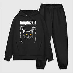 Мужской костюм оверсайз Limp Bizkit rock cat, цвет: черный