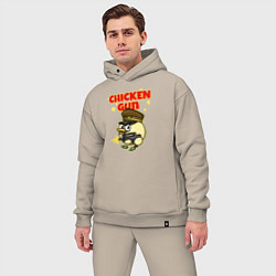 Мужской костюм оверсайз Chicken Gun - игра, цвет: миндальный — фото 2