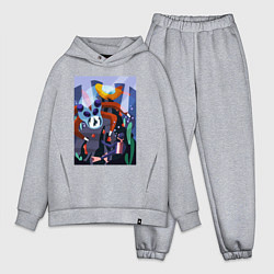 Мужской костюм оверсайз Subnautica морские чудовища, цвет: меланж