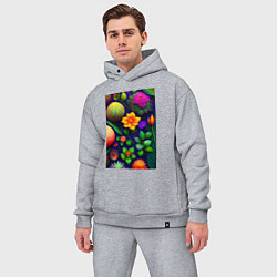 Мужской костюм оверсайз Экзотическая картина, цвет: меланж — фото 2