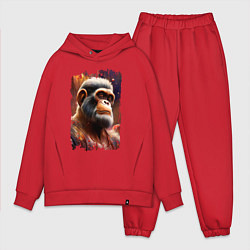 Мужской костюм оверсайз Планета обезьян, цвет: красный