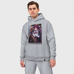 Мужской костюм оверсайз Кафка с узи, цвет: меланж — фото 2