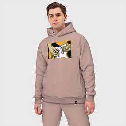 Мужской костюм оверсайз Рок-гитара, цвет: пыльно-розовый — фото 2