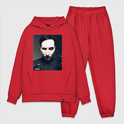 Мужской костюм оверсайз Marilyn Manson фотопортрет, цвет: красный