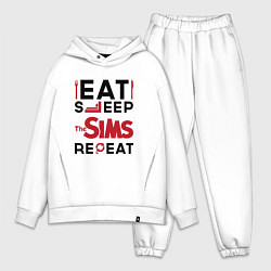 Мужской костюм оверсайз Надпись: eat sleep The Sims repeat